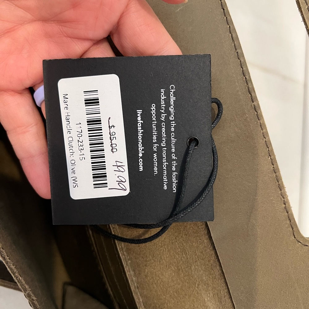ABLE Olive Leather Clutch - Picture 4 of 7